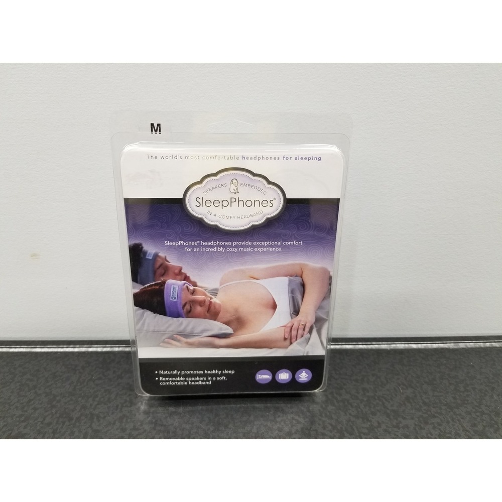 SleepPhones Wired Sleep Headphones Medium Black Fleece Headband Brand New Sealed